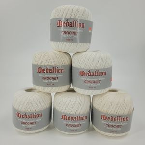 Medallion Crochet Thread White 3 Ply 100% Mercerized Cotton Size 7 400 Yards NEW
